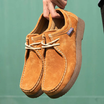 Herresko - Semsket Skinn - Slitesterk Gummisåle - Komfortabel Snøring - Casual Look