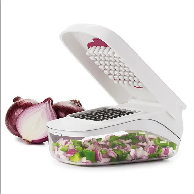 Modern Vegetable Chopper With Interchangeable Blades and Non-Slip Base