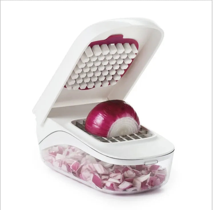Modern Vegetable Chopper With Interchangeable Blades and Non-Slip Base