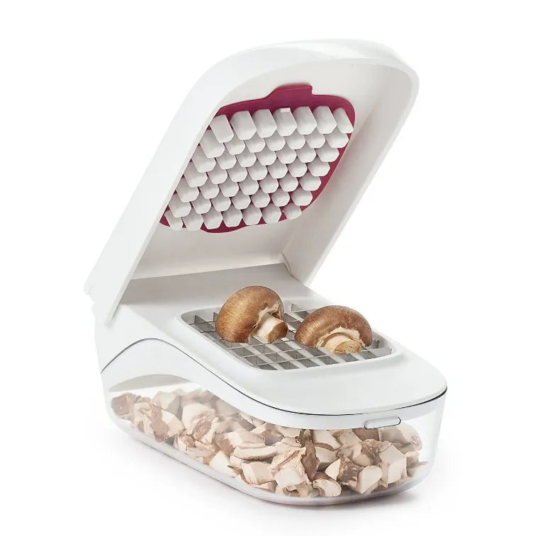 Modern Vegetable Chopper With Interchangeable Blades and Non-Slip Base