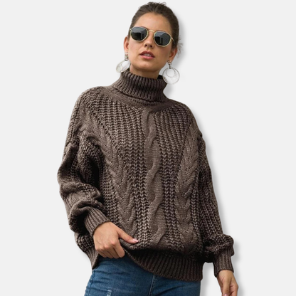 Isabella Oversized Turtleneck Sweater | Cable Knit Sweater