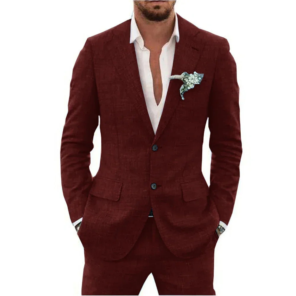 Men's Blazer – Slim Fit – Two-Button Closure – Breathable Blend Fabric