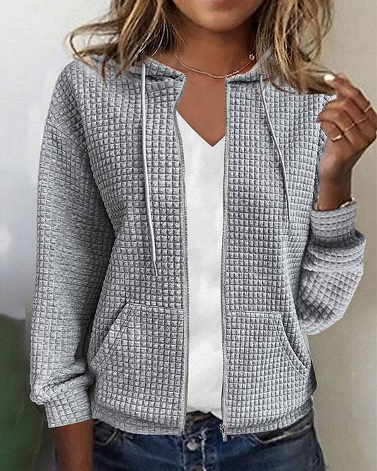 Women's Jacket with Hood – Padded Fabric – Relaxed Fit – Soft and Warm Everyday Style