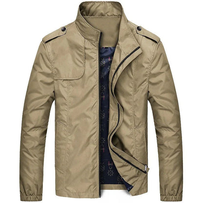 Men's Cargo Jacket – Regular Fit – Lightweight and Durable – High Collar – Flap Pockets