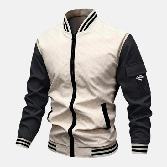 Men's Bomber Jacket – Breathable Blend – Standard Fit – Zipper – Sleeve Pocket