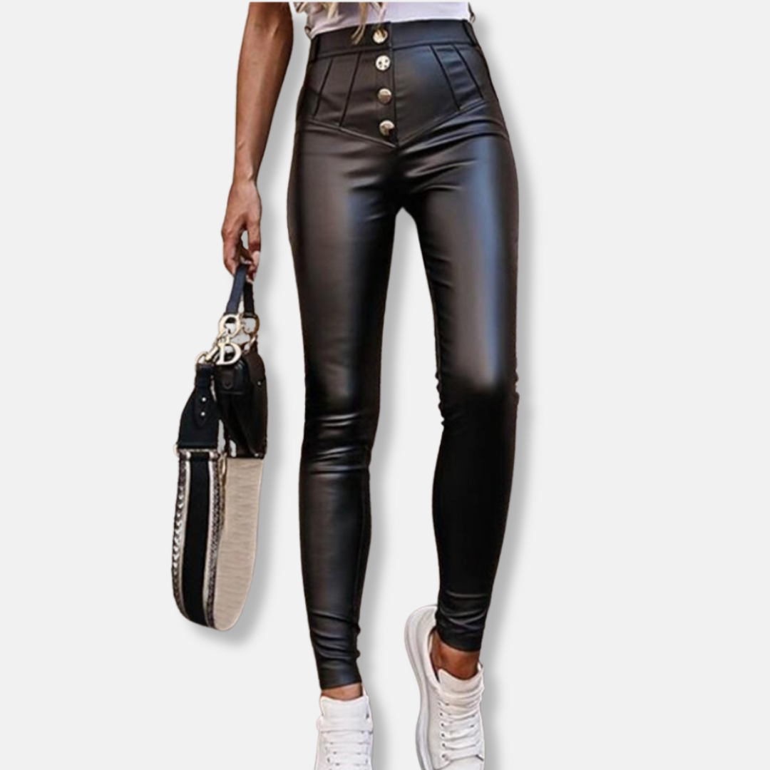 Bella Leather Skinny Pants | High Waist Ankle-Length Pants