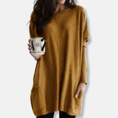Clara Oversized Tunic Sweater | Dropped Shoulders Tunic Sweater