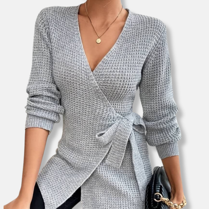 Eleanor Relaxed Wrap Sweater | V-Neck Tie-Front Wrap Sweater