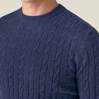 Teddy Regular Fit Cable Knit Sweater | Ribbed Cable Knit Sweater