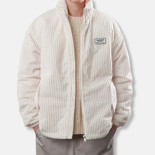 Men’s Jacket - Corduroy - Relaxed Fit - Stand Collar - Elasticated Cuffs and Hem