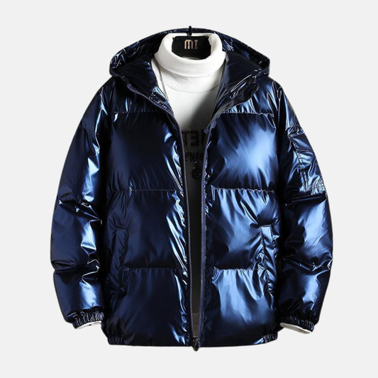 Men’s Puffer Coat – Hooded – Oversized Fit – Quilted – Water-Resistant – Zip Closure