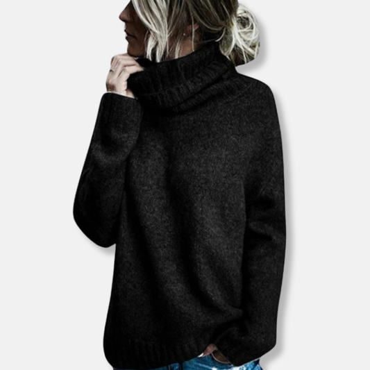 Molly Oversized Turtleneck Sweater | Ribbed Turtleneck Sweater