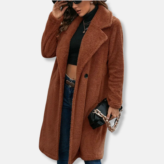 Luna Wool Relaxed Fit Long Coat | Single-Breasted Long Coat
