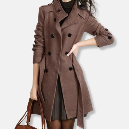 Elizabeth Wool Tailored Trench Coat | Belted Trench Coat