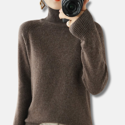 Eliza Loose Fit Turtleneck Sweater | Ribbed Turtleneck Sweater