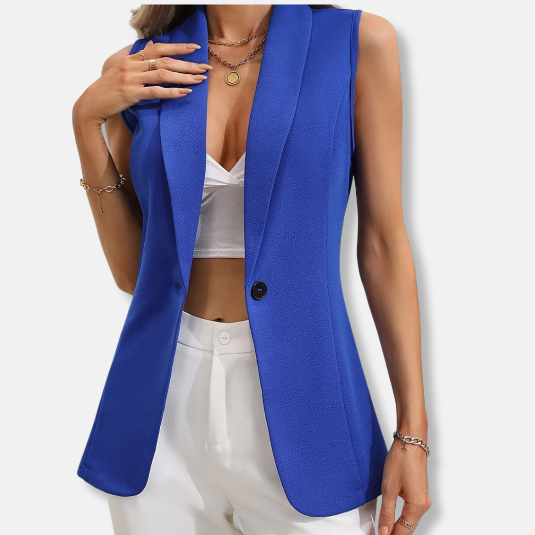 Abigail Tailored Blazer Vest | Notched Lapel Blazer Vest