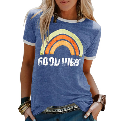 Women's T-Shirt – Relaxed Fit – Soft Knit – Short-Sleeved with Graphic Print