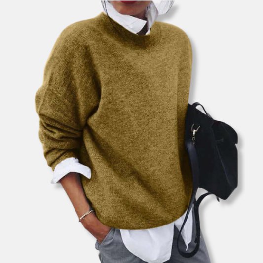 Phoebe Oversized Sweater | Crewneck Long Sleeve Sweater