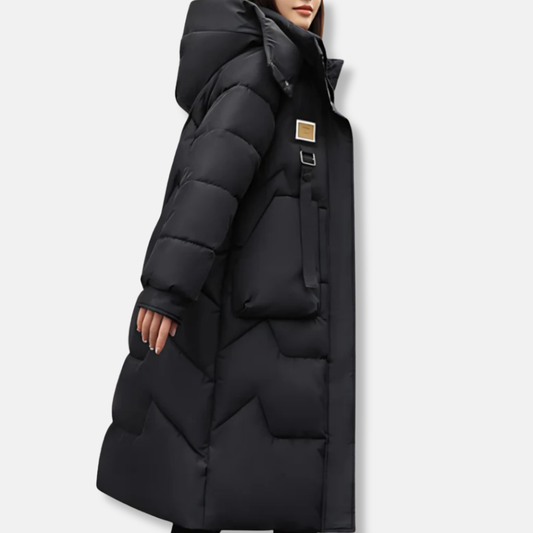 Rose Oversized Long Puffer Coat | Quilted Long Puffer Coat