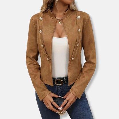 Women's Jacket – Tailored Fit – Double-Breasted – Mandarin Collar – Short Model