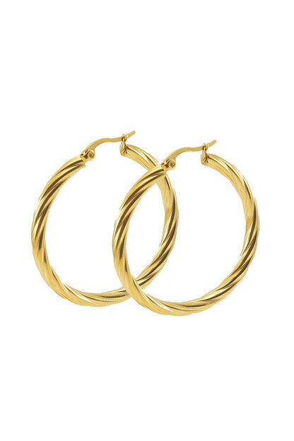 Laura Twisted Hoop Earrings | Solid, Everyday Hoop Earrings