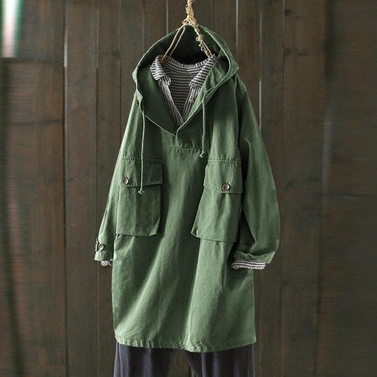Unisex Parkas - Oversized Passform - Hette med Snøring - Store Lommer - Vindavvisende