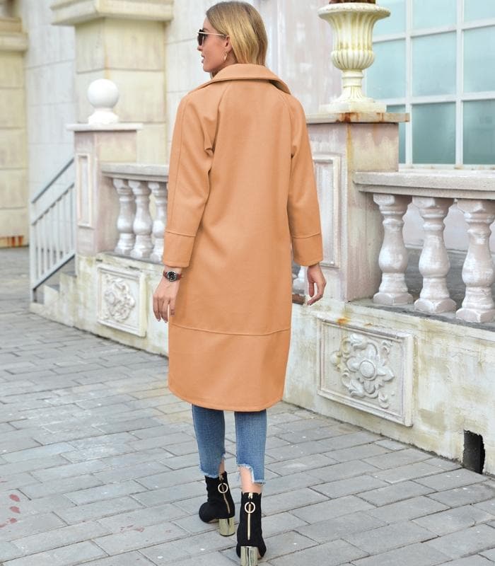 Women's Coat – Tailored Fit – Double-Breasted – Knee-Length – Structured Design