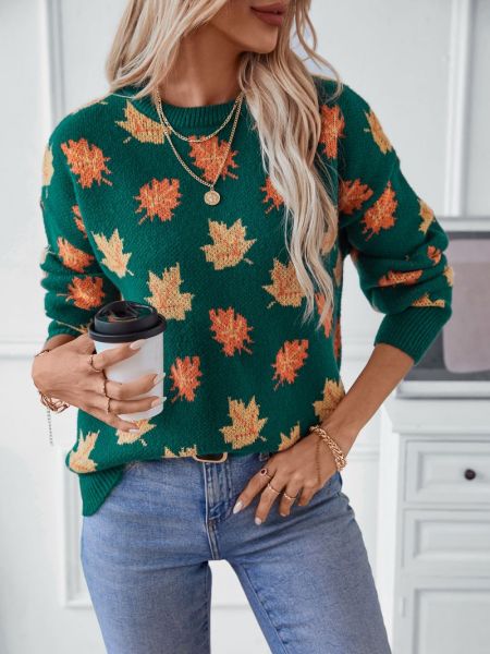 Women's Knitted Sweater - Oversized Fit - Soft and Warm - Long-Sleeved Round Neck