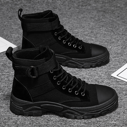Men's Motorcycle Boots – High Shaft – Adjustable Strap – Robust Rubber Sole
