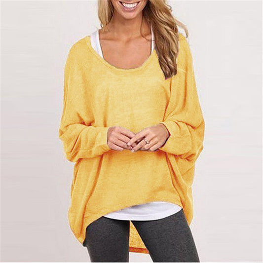 Women's Knitted Sweater – Oversized Fit – Tunic Length – Long Sleeves Casual Style