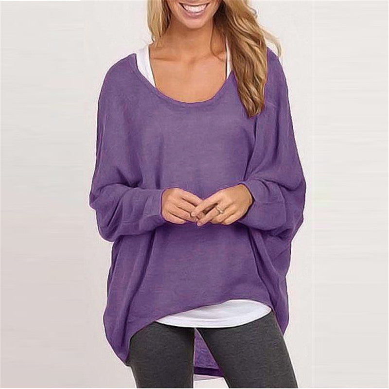 Women's Knitted Sweater – Oversized Fit – Tunic Length – Long Sleeves Casual Style