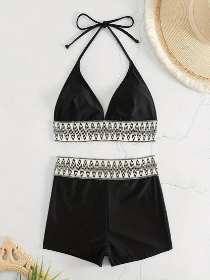 Women's Bikini Set - Halterneck Top & High Waist Bottom - Comfortable Fit