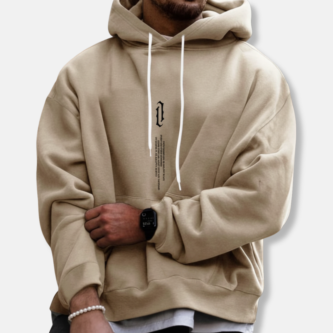 Men's Hoodie – Oversized Fit – Cotton Blend – Kangaroo Pocket – Ribbed Edges