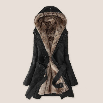 Gabriella Faux Fur Lined Parka | Hooded Mid-Thigh Parka