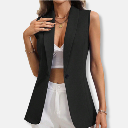 Abigail Tailored Blazer Vest | Notched Lapel Blazer Vest