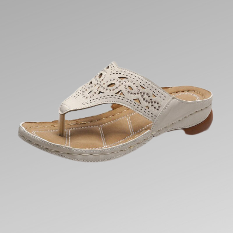 Women's Sandals - Comfortable Toe Sandals - Sole - Elegant Carved Design
