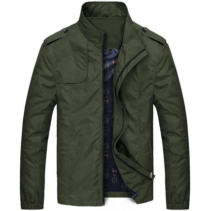 Men's Cargo Jacket – Regular Fit – Lightweight and Durable – High Collar – Flap Pockets