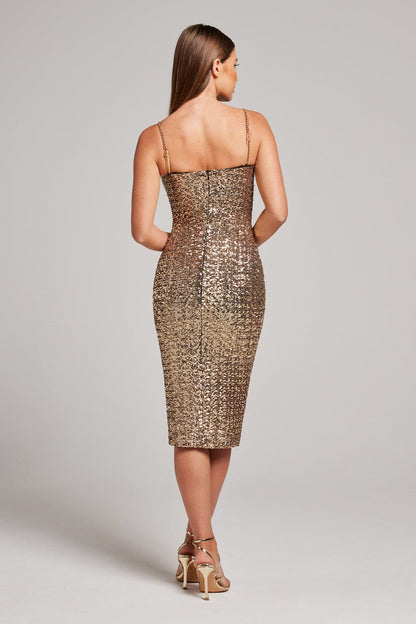 Dress for Women – Sequin – Slim Fit – Sleeveless – Spaghetti Straps – Midi Party Outfit