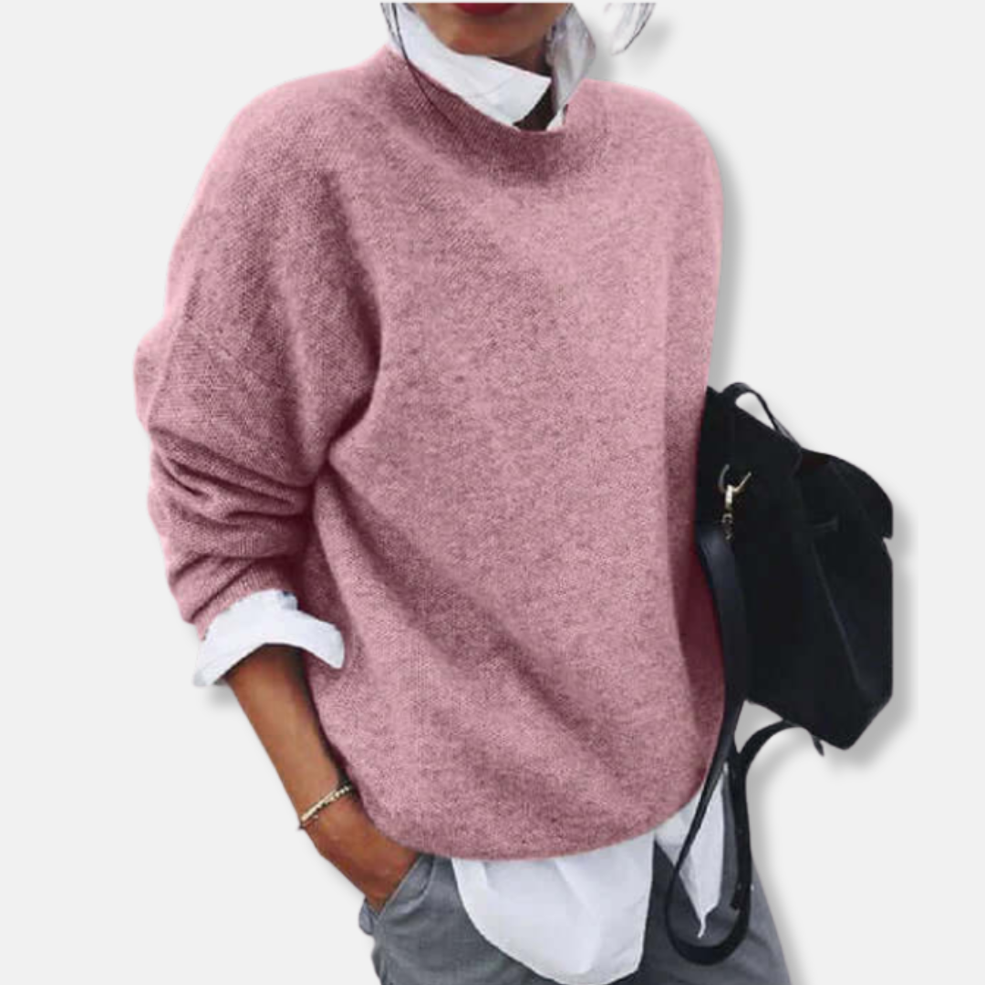 Phoebe Oversized Sweater | Crewneck Long Sleeve Sweater