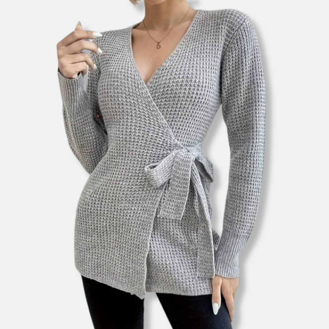 Eleanor Relaxed Wrap Sweater | V-Neck Tie-Front Wrap Sweater