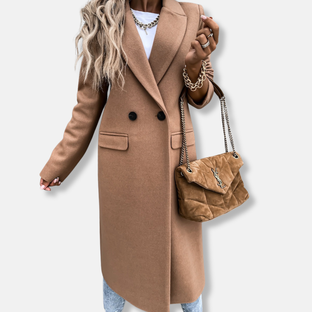 Zara Wool Tailored Fit Long Coat | Double-Breasted Coat
