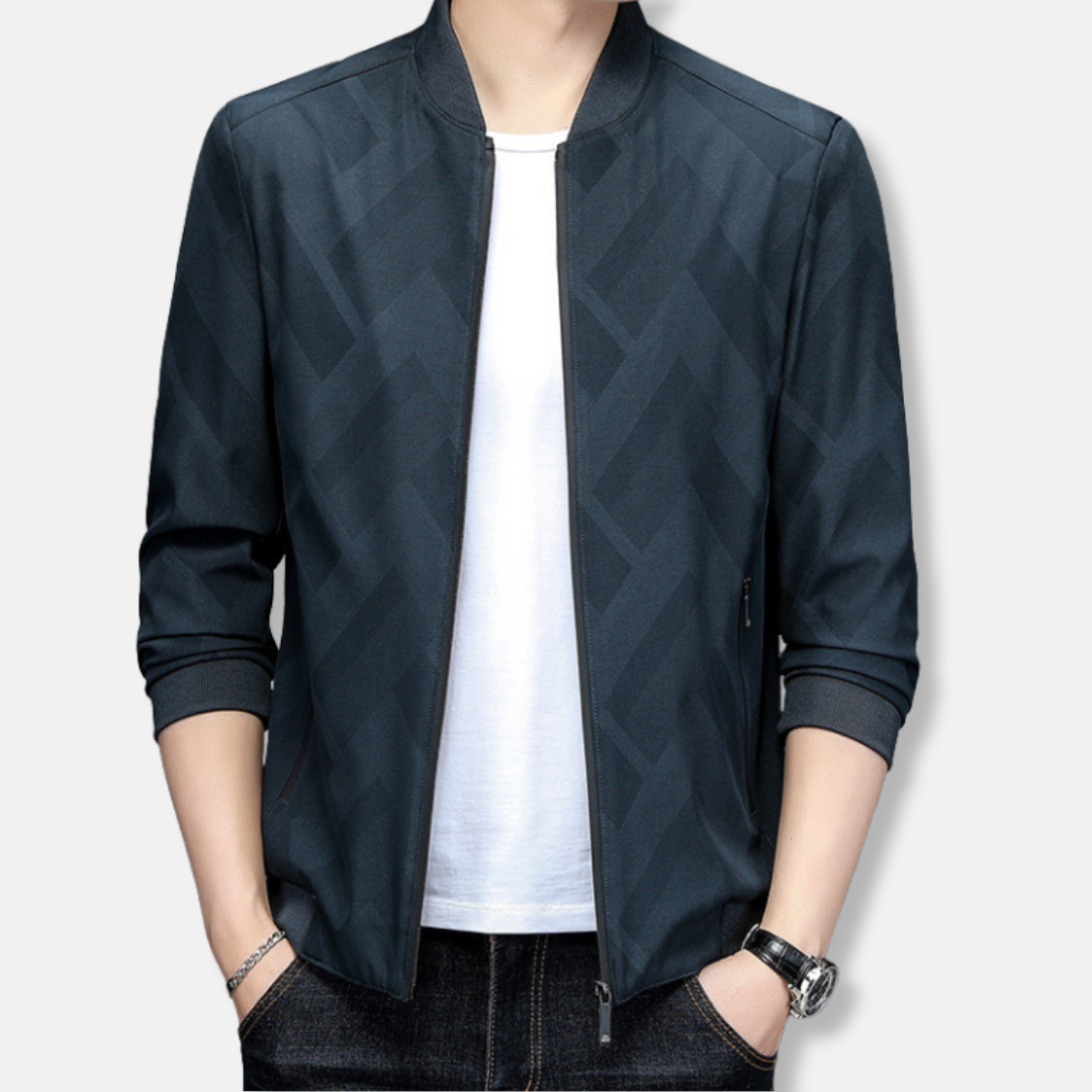 Men's Jacket – Slim Fit – Baseball Collar – Ribbed Edges – Lightweight Fabric