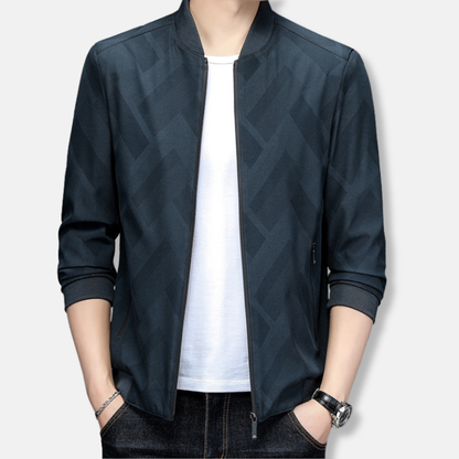 Men's Jacket – Slim Fit – Baseball Collar – Ribbed Edges – Lightweight Fabric