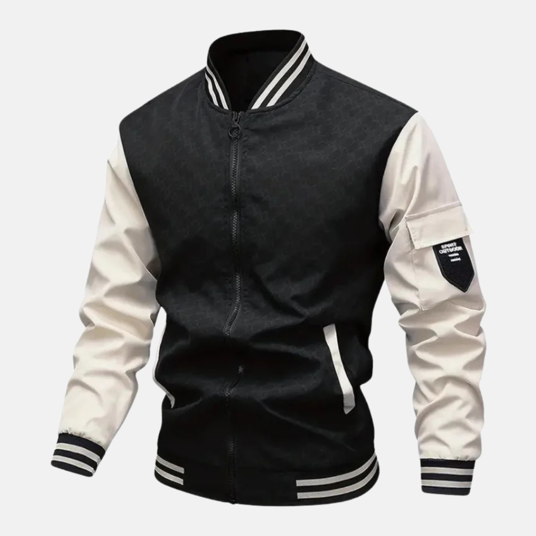 Men's Bomber Jacket – Breathable Blend – Standard Fit – Zipper – Sleeve Pocket