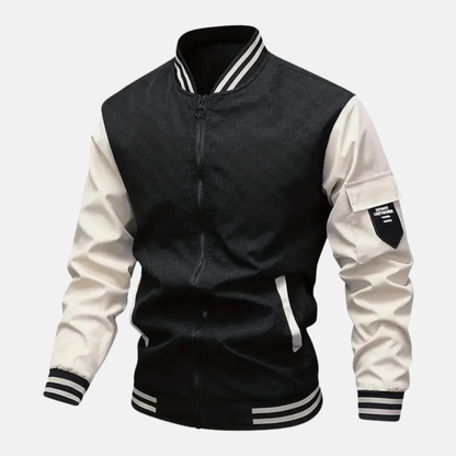 Men's Bomber Jacket – Breathable Blend – Standard Fit – Zipper – Sleeve Pocket