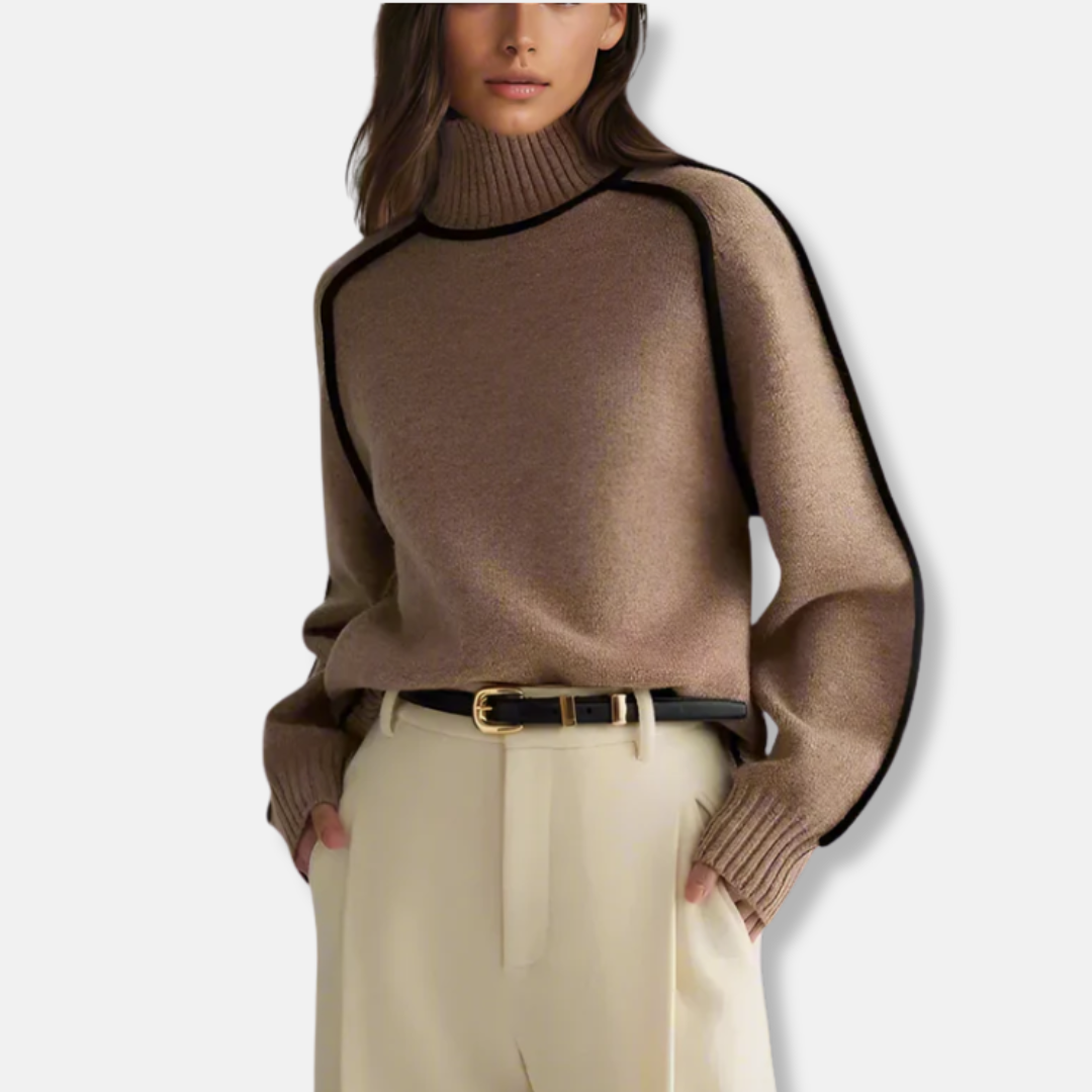 Aria Oversized Turtleneck Sweater | Batwing Sleeves Sweater