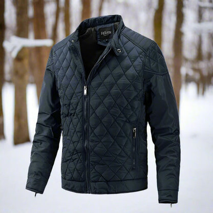 Men's Jacket – Padded – Slim Fit – Lightly Insulating – High Collar – Zipper Pockets