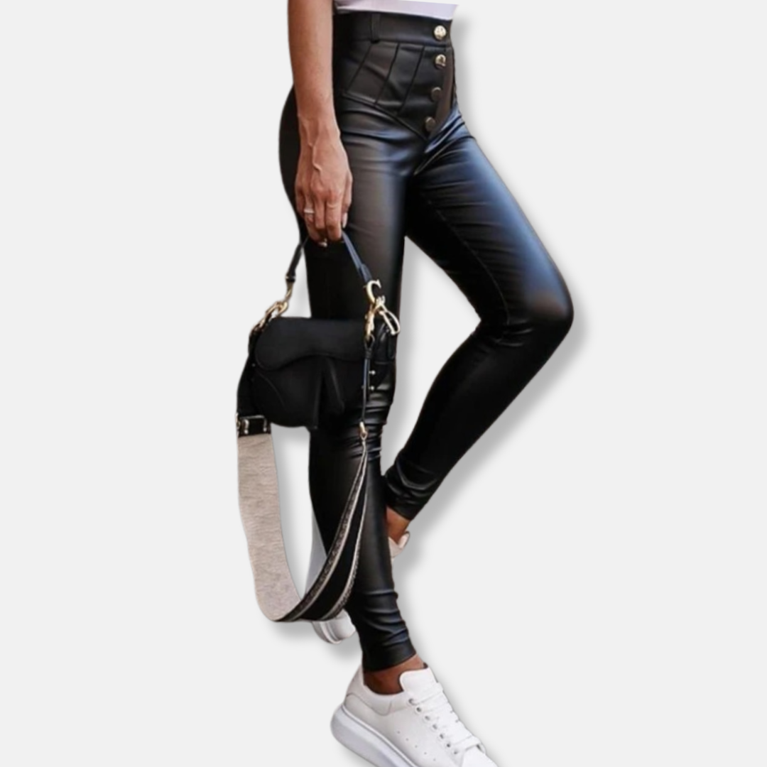 Bella Leather Skinny Pants | High Waist Ankle-Length Pants