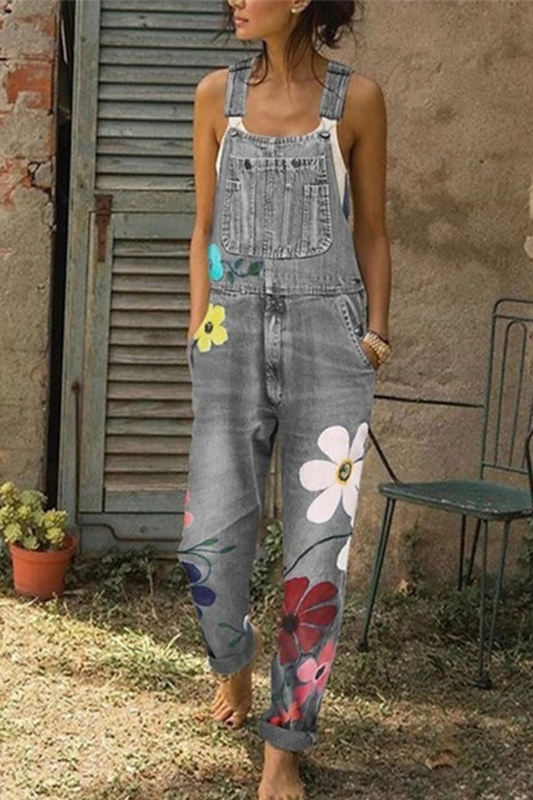 Women's Jumpsuit – Relaxed Fit – Sleeveless Overalls – Natural Fibers