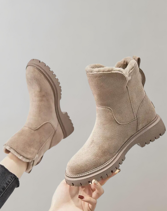 Dame Boots – Semsket Look – Varme Fôrede – Tykk Såle – Casual Komfort